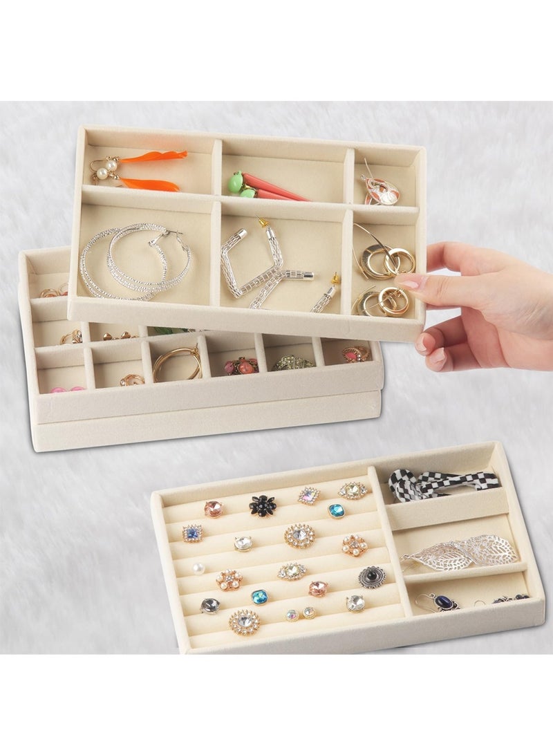 Leon Home 4-piece women's jewelry storage box, jewelry organizer box, jewelry display box, can store necklaces and earrings. - Image 2