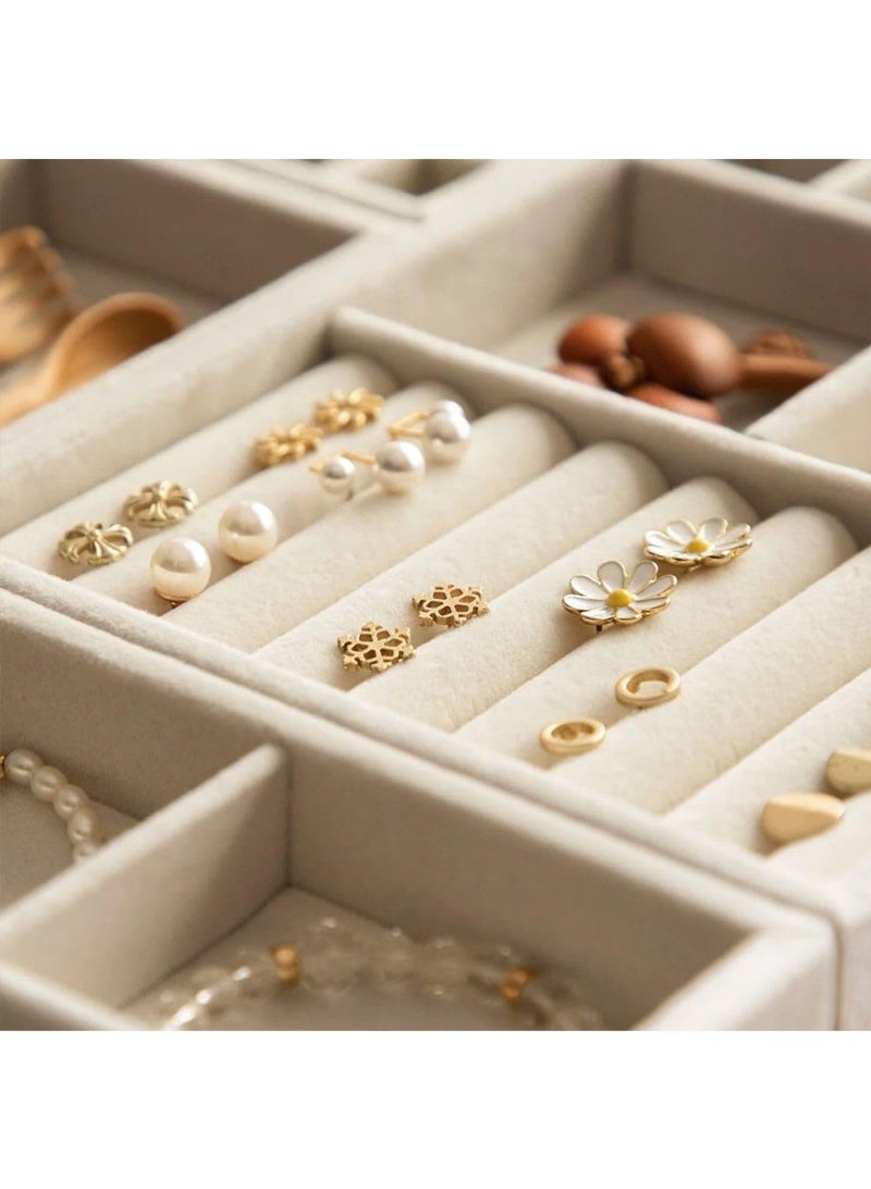 Leon Home 4-piece women's jewelry storage box, jewelry organizer box, jewelry display box, can store necklaces and earrings. - Image 3