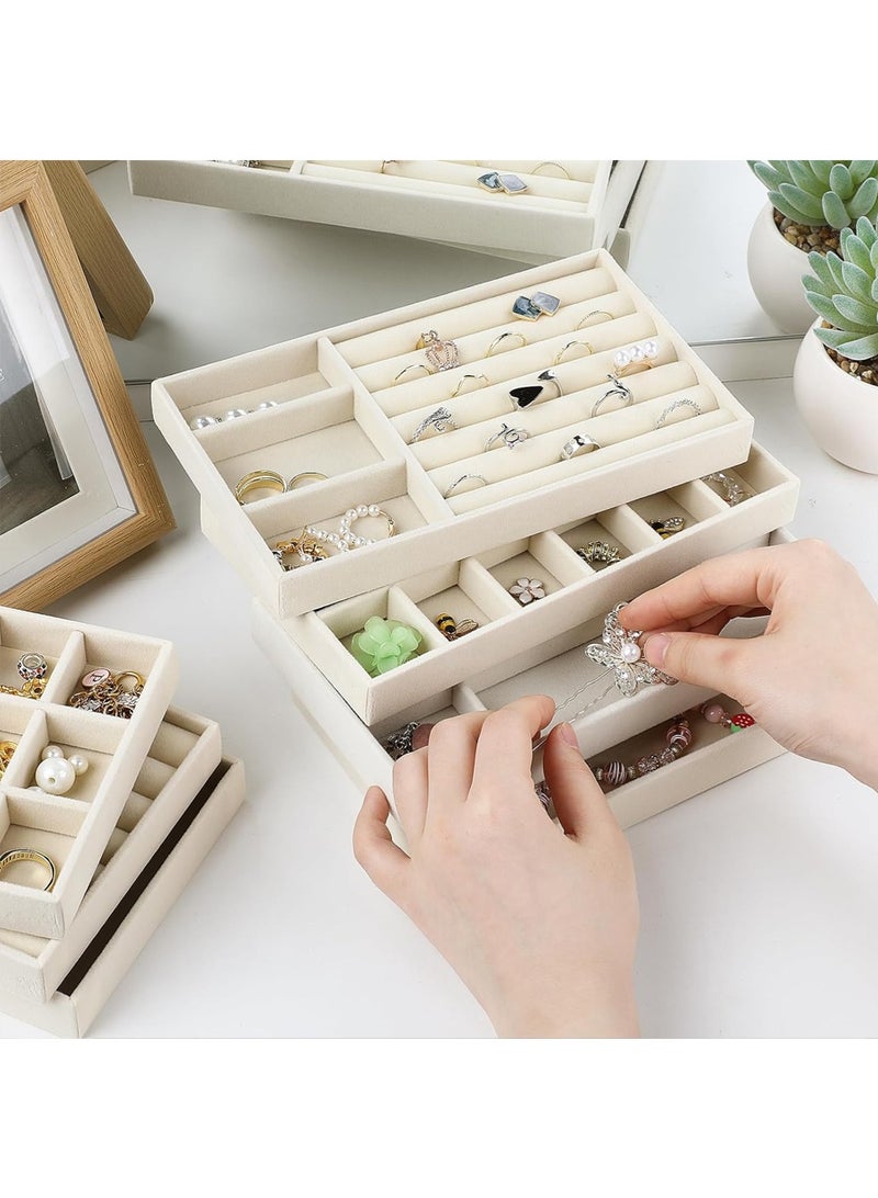 Leon Home 4-piece women's jewelry storage box, jewelry organizer box, jewelry display box, can store necklaces and earrings. - Image 4