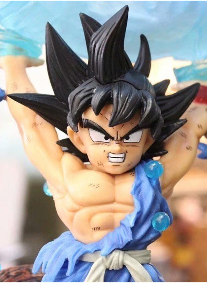 Dragon Ball figurine, luminous spirit bullet, Son Goku Action Figure Decorative Resin Sculpture Home Decor Statue, Art Figurine Home Decor, Suitable for Office, Living Room, Bedroom, Bookshelf, TV Cabinet, Desktop