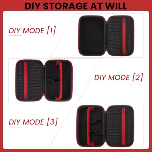 MAYCREATE® Electric Shaver Storage Bag EVA Hard Shell Travel Case, Multi Compartment Razor Accessories Organizer Bag, Plush Liner Design, Built in Mesh Zipper Pocket, 20x13x6cm - Image 4