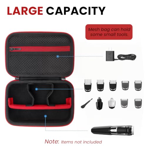 MAYCREATE® Electric Shaver Storage Bag EVA Hard Shell Travel Case, Multi Compartment Razor Accessories Organizer Bag, Plush Liner Design, Built in Mesh Zipper Pocket, 20x13x6cm - Image 5