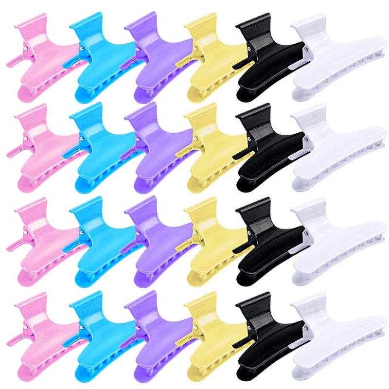 ANBALA Butterfly Hair Clips Hair Claw Clips Clamps for Women Large Hair Clips for Medium Thickness Fine Hair 24 Pack 4 X6 Colors