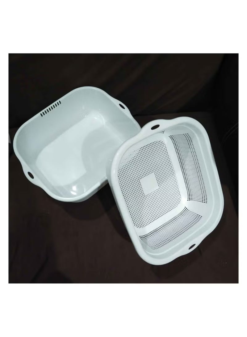 Green Tiger Colander & Bowl – Multi-Purpose Strainer Basket White