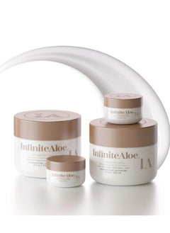 InfiniteAloe InfiniteAloe Complete Skin Care, Aloe Vera Powered Face and Body Cream for Dry Skin Relief, Fragrance Free - 2 Large Jar 8 oz & 2 Travel Jar 0.5 oz  - Image 1