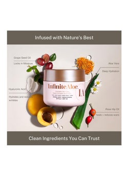InfiniteAloe InfiniteAloe Complete Skin Care, Aloe Vera Powered Face and Body Cream for Dry Skin Relief, Fragrance Free - 2 Large Jar 8 oz & 2 Travel Jar 0.5 oz  - Image 2