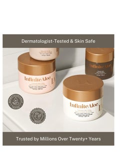 InfiniteAloe InfiniteAloe Complete Skin Care, Aloe Vera Powered Face and Body Cream for Dry Skin Relief, Fragrance Free - 2 Large Jar 8 oz & 2 Travel Jar 0.5 oz  - Image 4