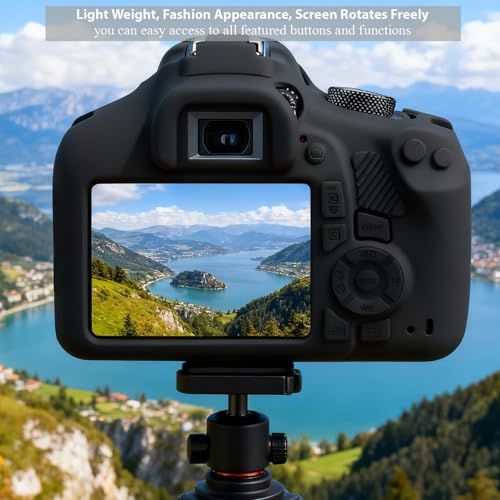 Frevyve Case for Canon EOS Rebel T7 Rebel T6 Camera, Soft Silicone Rubber Protective Camera Case Cover Accessories, Lightweight, Anti-Scratch with Button Marking for EOS Rebel T7 T6 (Black) - Image 5