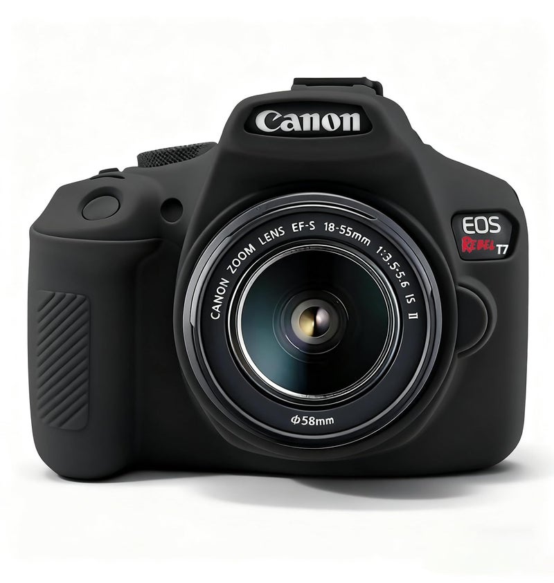 Frevyve Case for Canon EOS Rebel T7 Rebel T6 Camera, Soft Silicone Rubber Protective Camera Case Cover Accessories, Lightweight, Anti-Scratch with Button Marking for EOS Rebel T7 T6 (Black) - Image 1