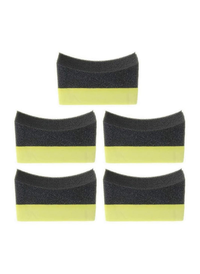 KASTWAVE Car Tyre Cleaning Sponge, Professional Automobile Wheel Washer Tire Dressing Applicator Sponge Easy To Clean Car Corner Car Cleaning Curved Sponge Car Beauty Tool 5 Pcs  - Image 1