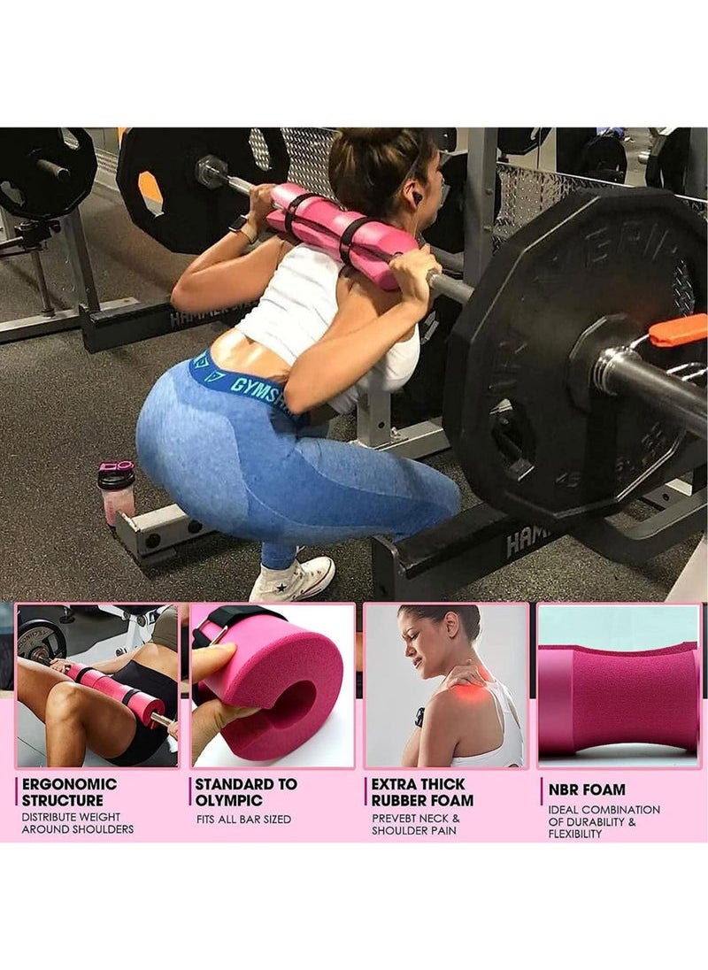 Captaintech 9-Piece Gym Equipment Accessories for Squats, Hip thrusts Lunges Leg Days 2 Gym Ankle Straps 3 Hip Resistance Bands Barbell Pads and Tote Bags  - Image 2