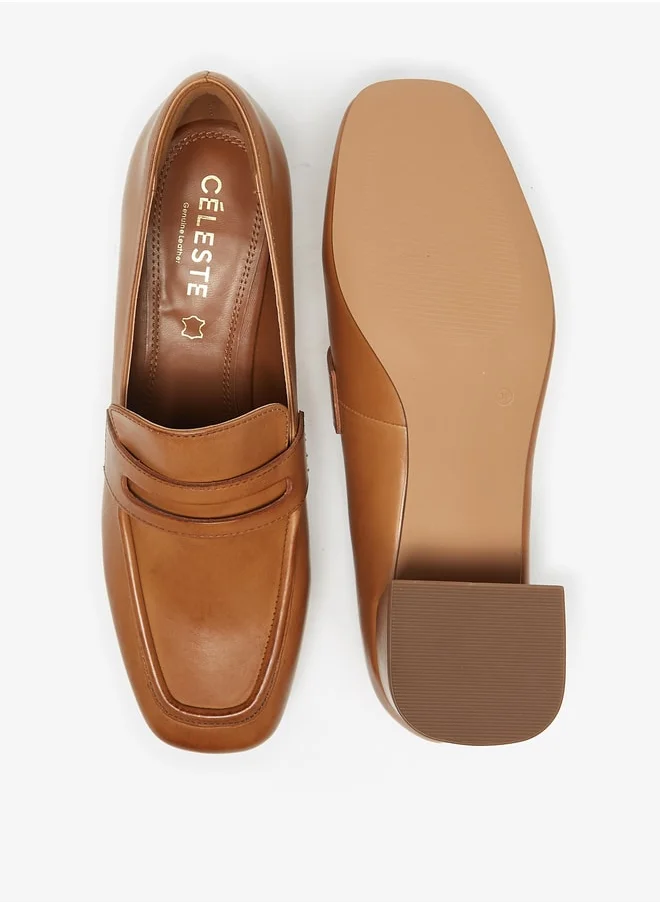 Celeste Womens Slip-On Block Heeled Shoes