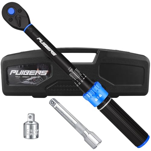 PUIBERS 38 Drive Inch Pound Torque Wrench 20240 inlb 3 Accuracy DualDirection 72Tooth Small Torque Wrench Set with Extension Bar 38 Adapter for Bike Motorcycle Car Maintenance - Image 1