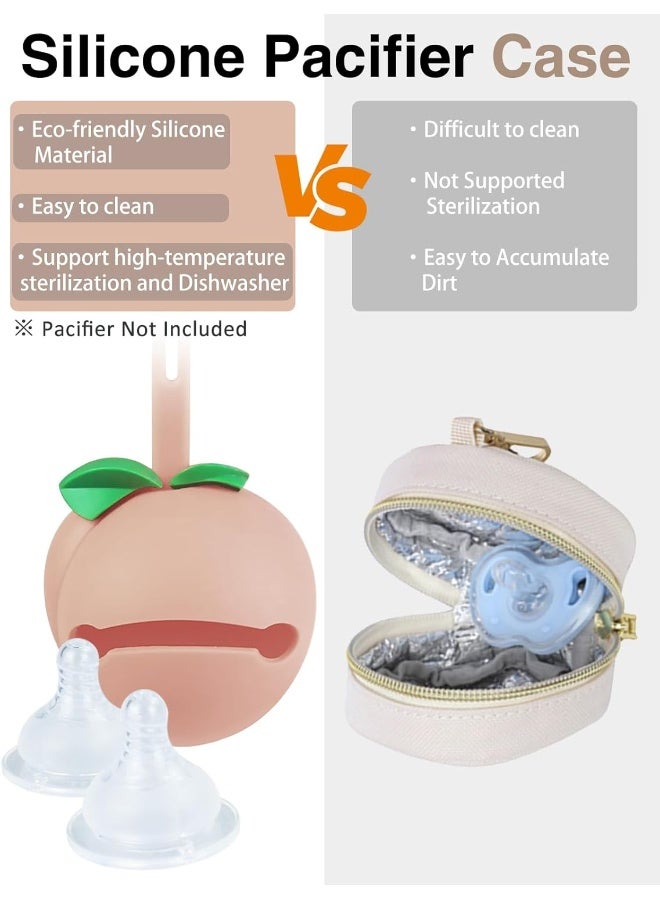 KUBYA Diaper Bag Tote, Baby Diaper Tote Bags Crossbody Hospital Bag Travel Large Mommy Bag, with Silicone Pacifier Case - Image 5