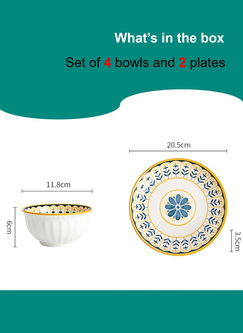 Ceramic Cutlery Gift Set, Set Of Four Bowls And Two Plates - Image 2