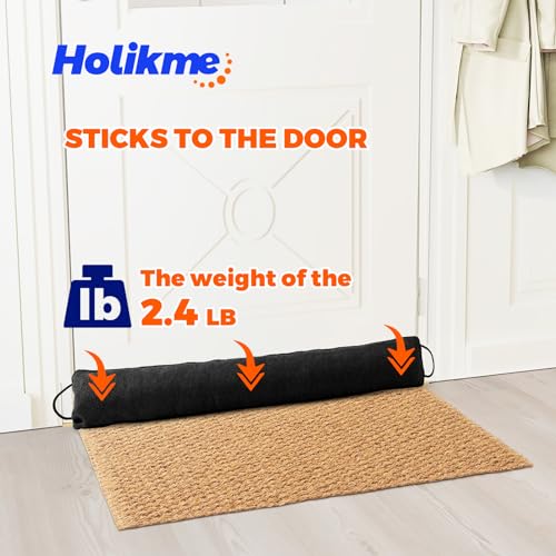 Holikme Weighted Door Draft Stopper 36 inch, Heavy Duty Under Door Draft Blocker Bottom Door Seal Noise and Air, Door Draft Control Supplies Saving Energy, Black - Image 2