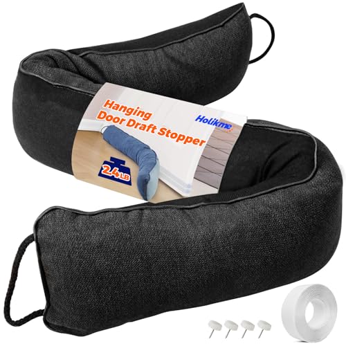 Holikme Weighted Door Draft Stopper 36 inch, Heavy Duty Under Door Draft Blocker Bottom Door Seal Noise and Air, Door Draft Control Supplies Saving Energy, Black - Image 1