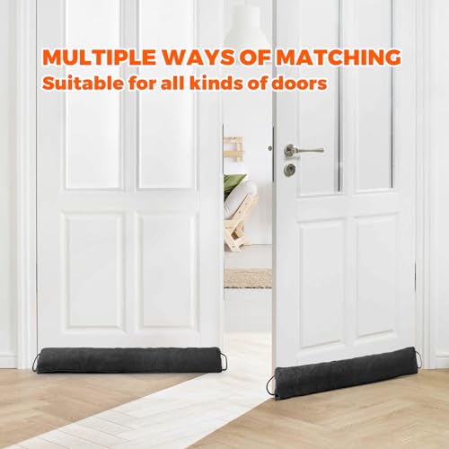 Holikme Weighted Door Draft Stopper 36 inch, Heavy Duty Under Door Draft Blocker Bottom Door Seal Noise and Air, Door Draft Control Supplies Saving Energy, Black - Image 5