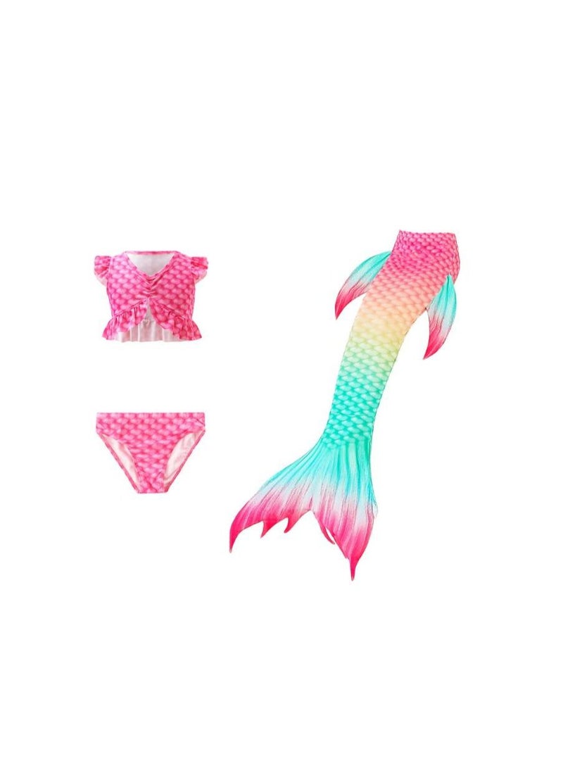 Y&D 3-Piece Mermaid Bathing Swimsuit Set - Image 3