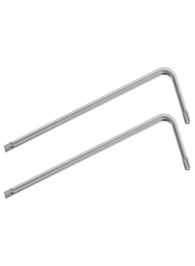 FOCMKEAS 2PCS T25 Long Tamper Proof Torx Key Bit Wrench, Anti Tamper Star Screwdriver Security Bit Torque Repair Tool L-Shape Nickel Plated CRV Steel, Extra Long Arm - Image 1
