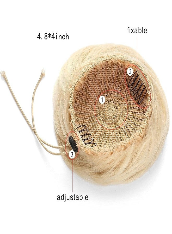 LUSH LOCKS Hair Bun & juda Donut Light Brown Clip in Synthetic Updo Chignon Drawstring Bun Hair Pieces for Women Gril Lady - Image 4