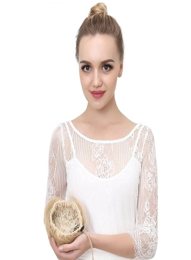 LUSH LOCKS Hair Bun & juda Donut Light Brown Clip in Synthetic Updo Chignon Drawstring Bun Hair Pieces for Women Gril Lady - Image 5