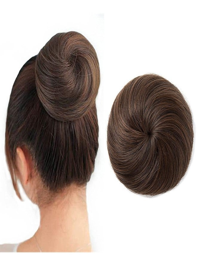 LUSH LOCKS Hair Bun & juda Donut Light Brown Clip in Synthetic Updo Chignon Drawstring Bun Hair Pieces for Women Gril Lady - Image 1