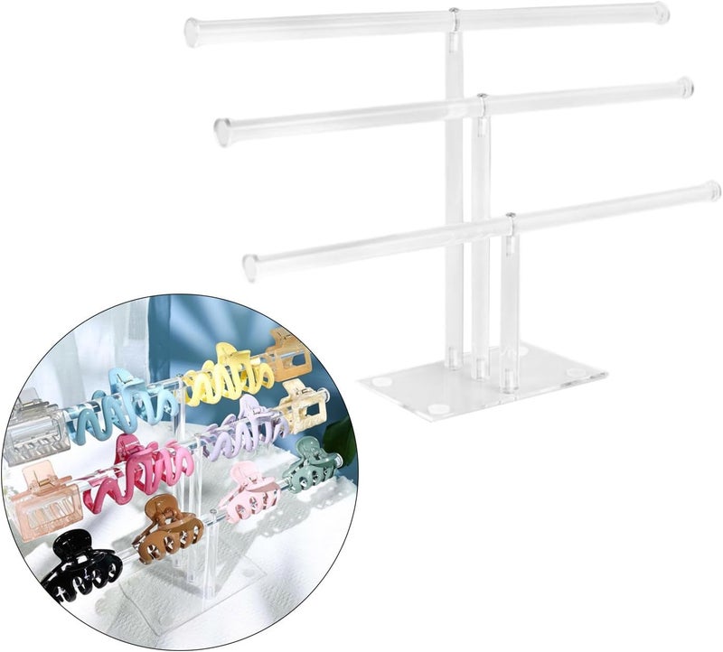 Stylish Acrylic Clip Storage Stand 3 Tiers Multilayer Rack for Displaying Hair Accessories Bedrooms Supplies Hair Clip Storage - Image 2