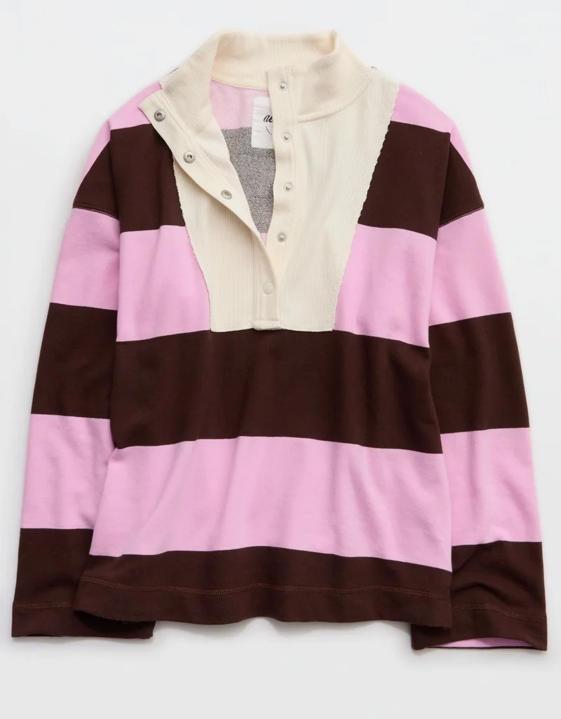 Aerie  Aerie Quarter Snap Sweatshirt for Women | Best Price UAE