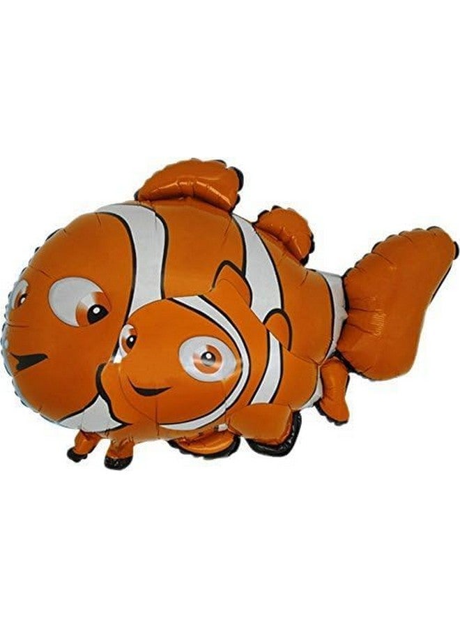 GRABO 37 Inch Clown Fish Shaped Foil Balloon