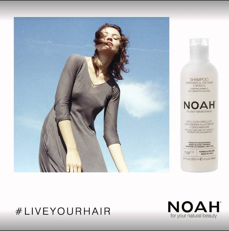 Noah Hair - 1.5 Purifying Shampoo with Green Tea and Basil - Organic Shampoo - With Green Tea Extract and Essential Oils– Natural Shampoo - Dandruff Shampoo - Hair Care for Natural Beauty - 8.5 fl.oz - Image 4