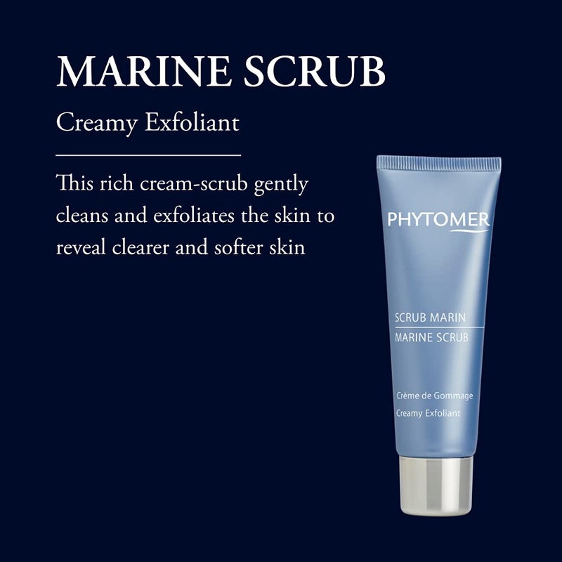 PHYTOMER Marine Scrub Creamy Exfoliant Face Wash | Hydrating Facial Scrub to Refine Skin Texture | Gentle Exfoliator & Cleanser for Face & Neck | Reveal Clearer, Softer Skin | 50ml - Image 2