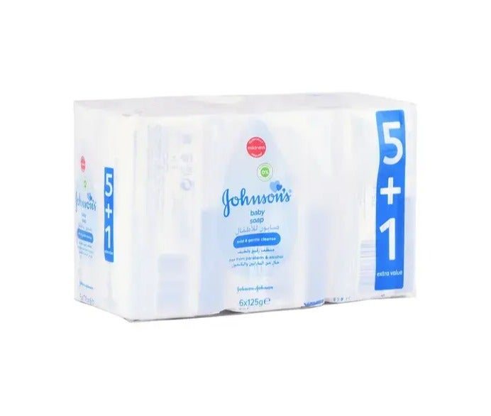 Johnson's Baby Baby soap, 125g, pack of 6 - Image 1