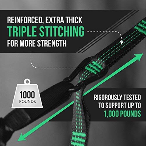 Bear Butt Kodiak Hammock Straps For Trees - 20 Feet Long Hammock Tree Straps - 40 Combined Loops - Holds 1000 Pounds - Camping Hammock Straps - Hammock Tree Straps With Carabiner - Hammock Accessories - Image 4