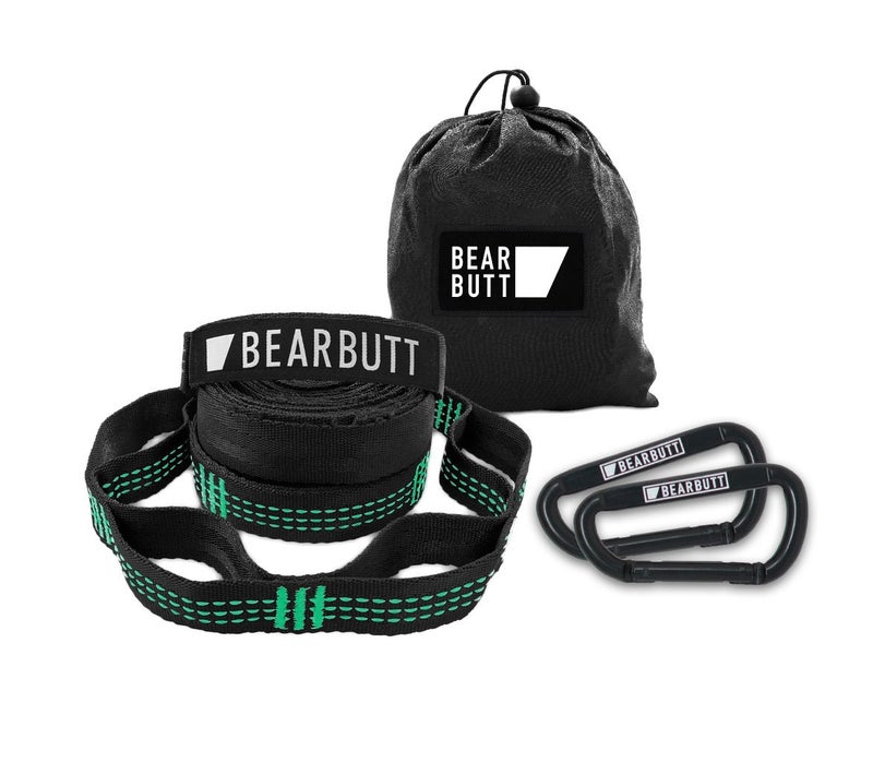 Bear Butt Kodiak Hammock Straps For Trees - 20 Feet Long Hammock Tree Straps - 40 Combined Loops - Holds 1000 Pounds - Camping Hammock Straps - Hammock Tree Straps With Carabiner - Hammock Accessories - Image 1