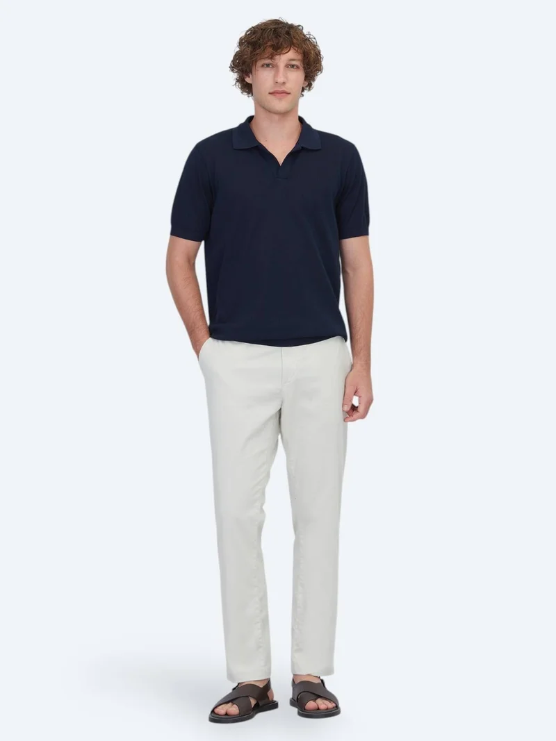 Kip Navy Blue Striped 100% Cotton T-Shirt