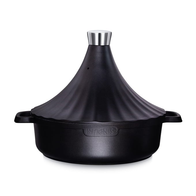 TAGINE COOKING POT OVEN PROOF 28CM41L INDUCTION GAS ELECTRIC CERAMIC PFOA FREE NON STICK GERMAN ENGINEERING TRADITIONAL MOROCCAN PAN BLACK