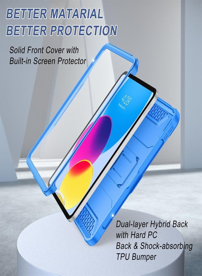 Soke Case for iPad 10th Generation 10.9-inch 2022, with Built-in Screen Protector and Kickstand, Rugged Full Body Protective Cover for New Apple iPad 10.9 Inch - Blue - Image 5