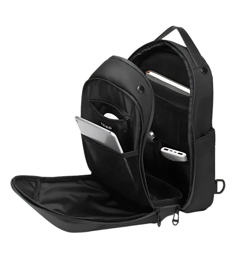 OZUKO Waterproof Minimalist Sling Crossbody Chest Bag for Men, Lightweight Hiking Travel and Daily Commute Bag, Black, 9731 - Image 3