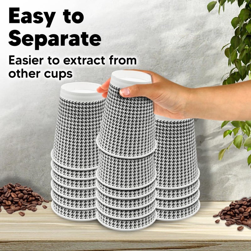 TOPtoper 350 Pack 8 oz Insulated Disposable Coffee Cups with Lids, Double Wall Corrugated Paper Hot Cups Bulk To Go Disposable Cups for Hot Beverage or Cold Drinks Ideal for Cafes - Image 4