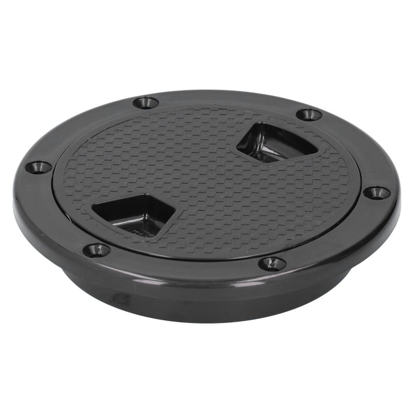 4in Boat Deck Plate ABS Round AntiUV Inspection Hatch Cover Marine Accessory Black - Image 1