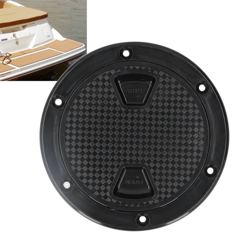 4in Boat Deck Plate ABS Round AntiUV Inspection Hatch Cover Marine Accessory Black - Image 4