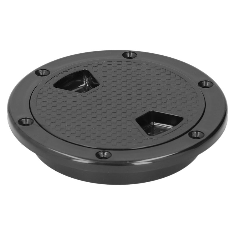 4in Boat Deck Plate ABS Round AntiUV Inspection Hatch Cover Marine Accessory Black - Image 3