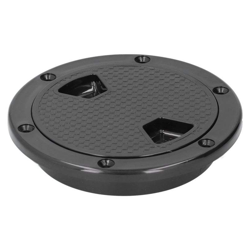 4in Boat Deck Plate ABS Round AntiUV Inspection Hatch Cover Marine Accessory Black - Image 2