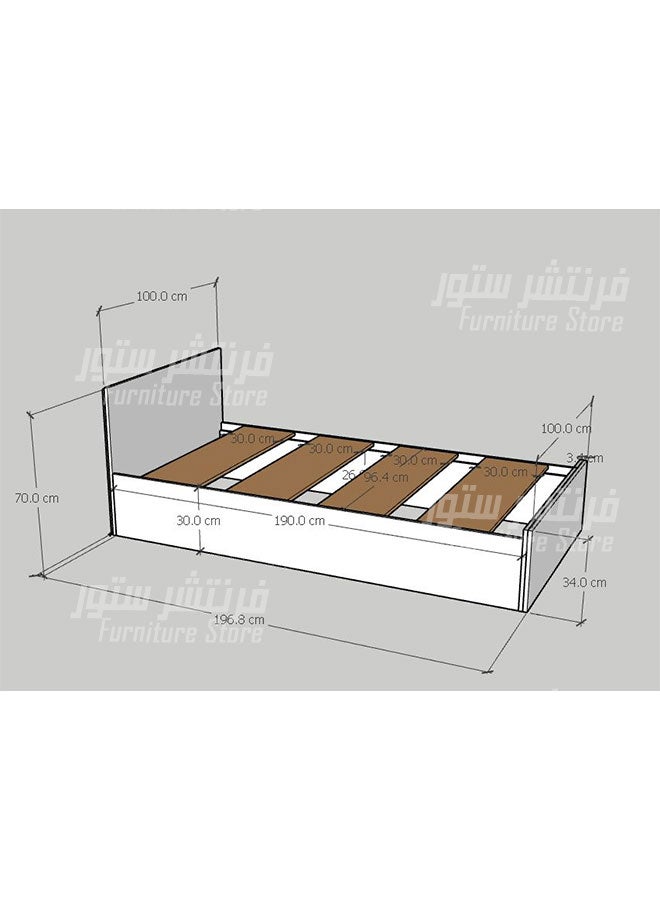 فرنتشر ستور سرير مودرن - عرض 100 سم طول190 سم ، من فرنتشر ستور.  - Image 2