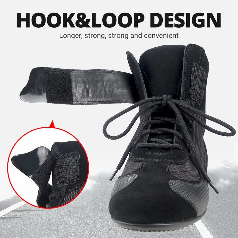 HEROBIKER Motorcycle Combat Boots Racing Hiking Outdoor Work Mid Ankle Shoes for Men Black - Image 5