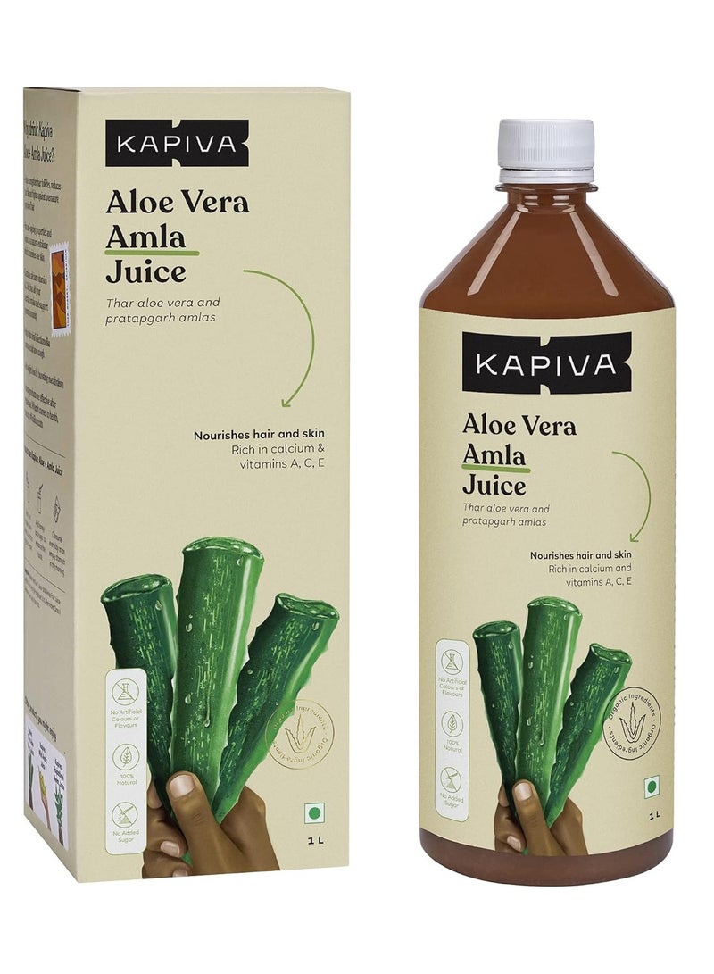 Kapiva Kapiva Aloe Vera + Amla Juice | Cold-pressed Juice for Glowing Skin | Helps with Metabolism (1L)  - Image 1