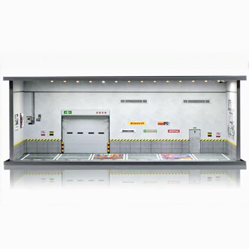 Saichotoy Display Case for Hot Wheels Stackable Parking Garage for 164 Scale Matchbox Toy Car Foamboard Storage for Monster Trucks with LED Light and Acrylic Cover Depot - Image 1