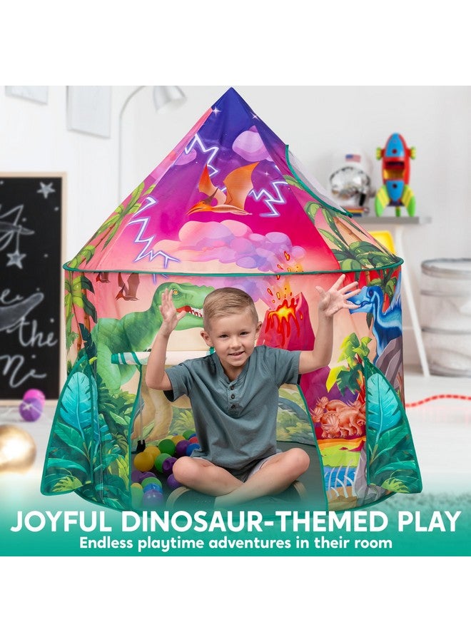 جوين خيمة لعب ديناصور من جوين للأطفال، خيمة لعب منبثقة للأولاد والبنات، مجموعة خيمة لعب ديناصورات داخلية وخارجية للأطفال الصغار لأعياد الميلاد - Image 3