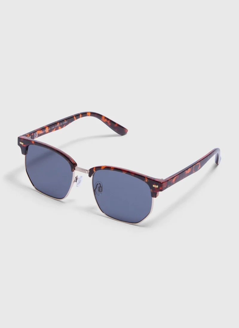 Matalan Brown Tortoise Shell Clubmaster Sunglasses